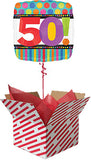 50th Birthday Dots and Stripes Balloon