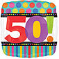 50th Birthday Dots and Stripes Balloon