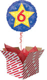 Stars and Swirls 6th Birthday Balloon