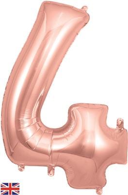 Large Number 4 Balloon Rose Gold 34inch