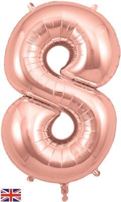 34inch Large Number 8 Balloon Rose Gold