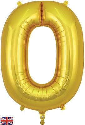 34inch Large Number 0 Balloon Gold