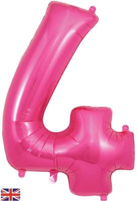 34inch Large Number 4 Balloon Pink