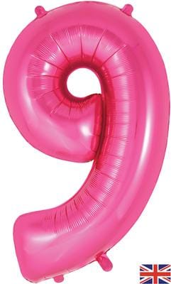 34inch Large Number 9 Balloon Pink
