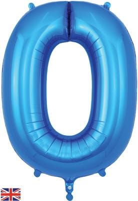 34inch Large Number 0 Balloon Blue