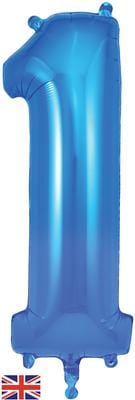 34inch Large Number 1 Balloon Blue