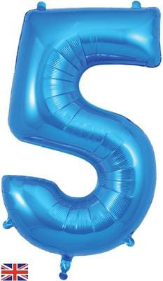 Large Blue Number 5 Balloon