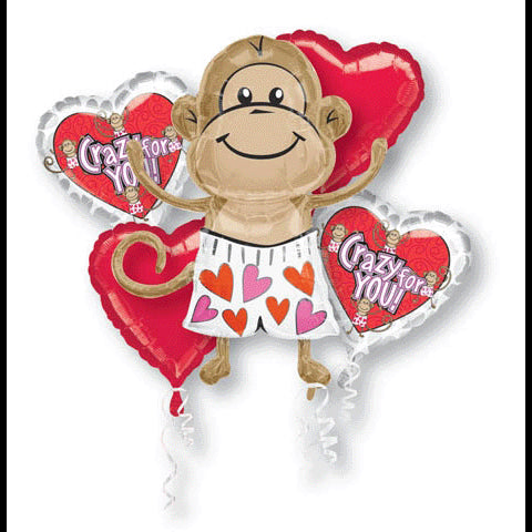 Big Crazy for You Monkey Balloon Bouquet