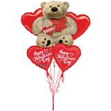 Big! Cuddly Bear Valentine's Day Helium Balloon Bouquet (5)