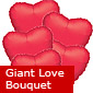 5 Red Hearts - Balloon Bouquet Delivery