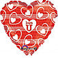 Love U White Hearts Balloon