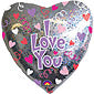 I Love You Hearts and Swirls Balloon