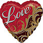 Gold Damask Love Pattern Balloon - 1 Balloon