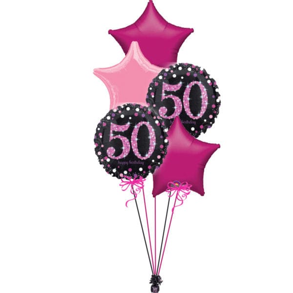 Black & Pink Age 50 Bunch