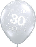 Diamond Clear 30th Birthday Balloons
