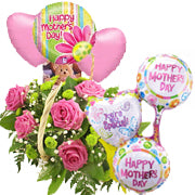 Flower Basket & 6 Balloons Gift Set