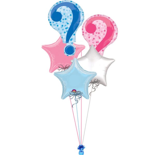 Gender Reveal Shape Foil Balloon Bunch