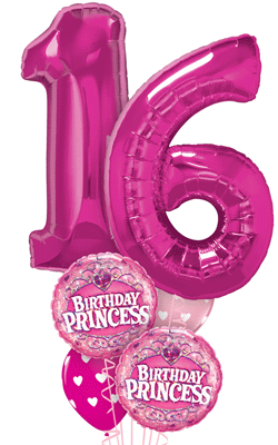 Large 16th Birthday Balloon Bouquet