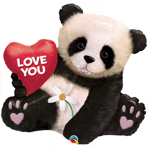 Big! Giant Panda Bear Love Mylar Balloon 34"