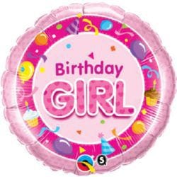 Birthday Girl Pink Qualatex Foil Balloon 18"