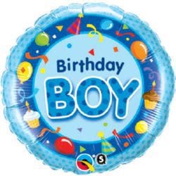 Birthday Boy Blue Qualatex Foil Balloon 18"