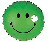 Smile with Shamrock 18" Mylar balloon